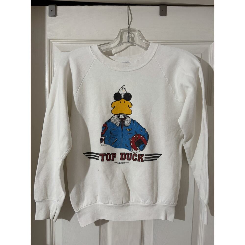 Vintage Top Duck Top Gun Sweatshirt Sz S 80s Sitting Duck